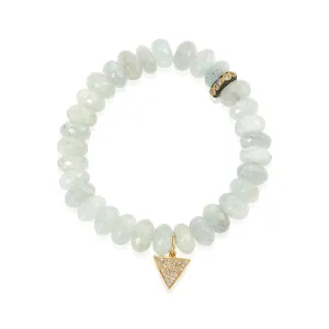Aquamarine Diamond Stretchy Bracelet