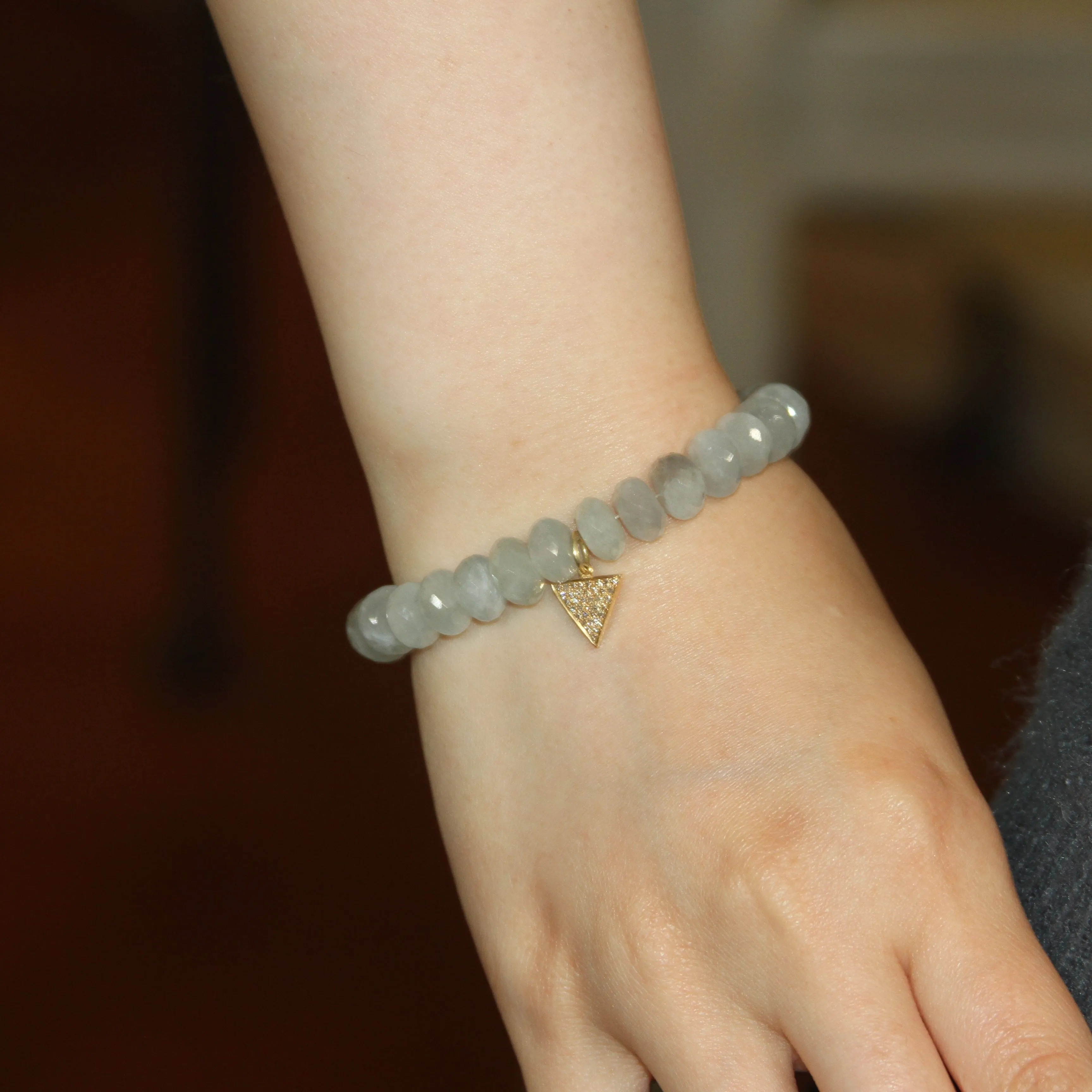 Aquamarine Diamond Stretchy Bracelet