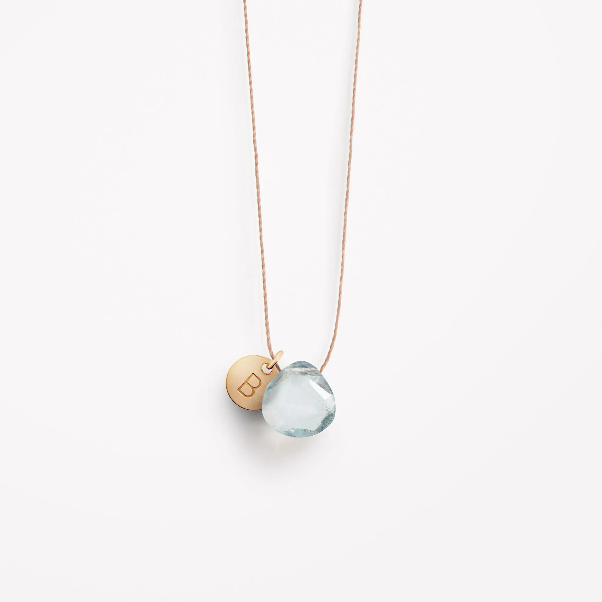 Aquamarine Fine Cord Necklace