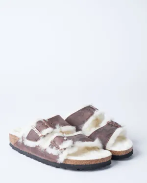 arizona shearling sandal - habana oiled leather/natural shearling