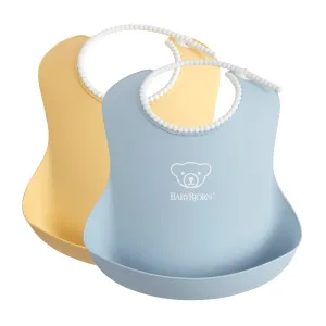 Baby Bjorn Baby Bib 2-Pack (Powder Yellow/Powder Blue)