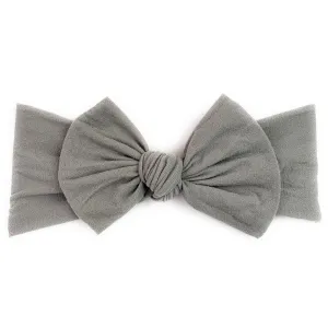 Baby Wisp Nylon Bow Headband (Grey)