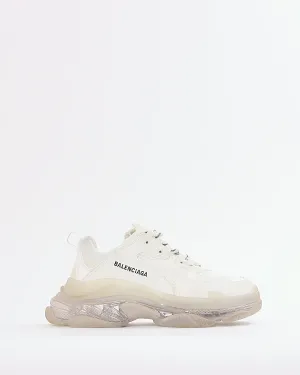 Balenciaga White Fabric/Leather Triple S Women - 41