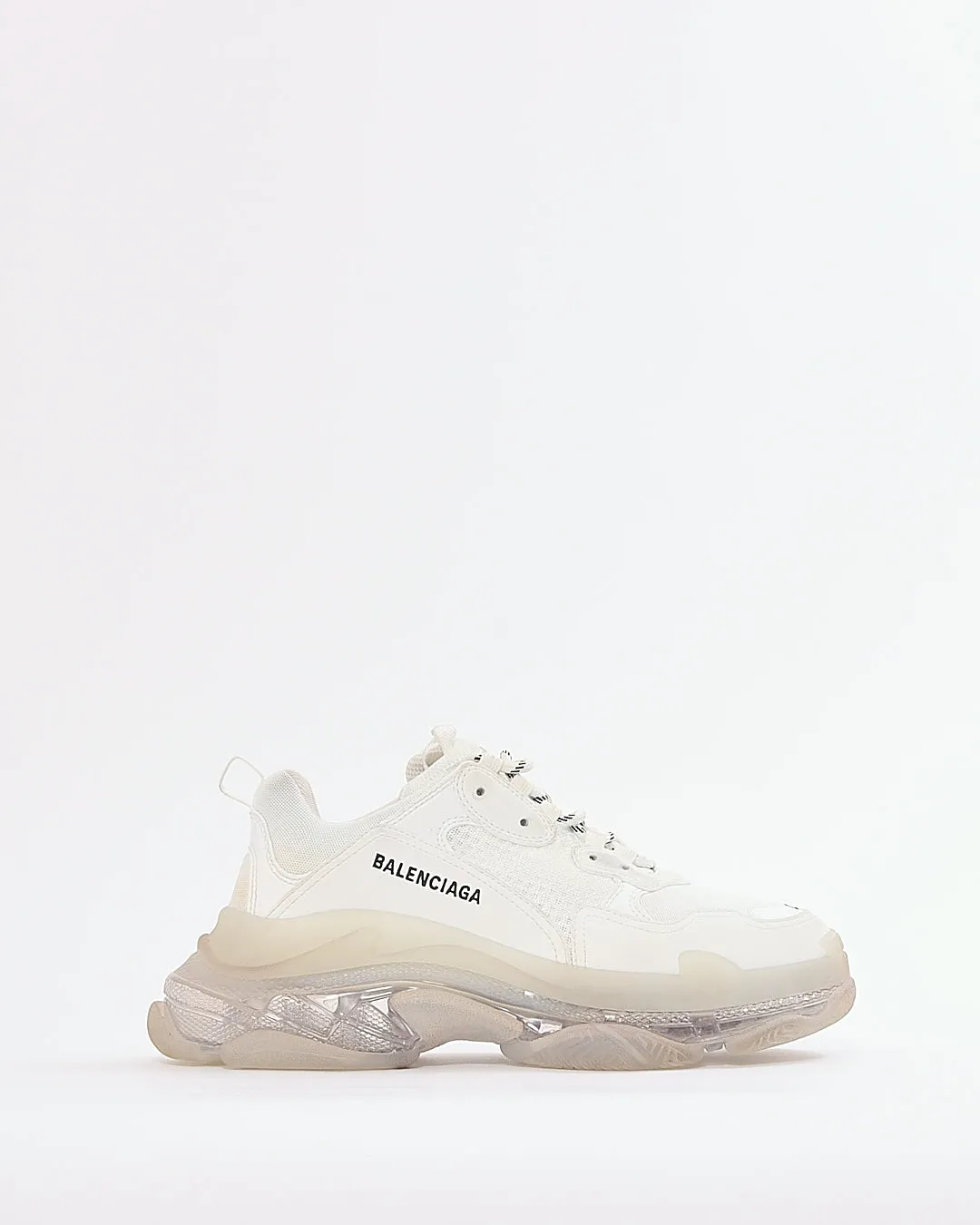 Balenciaga White Fabric/Leather Triple S Women - 41