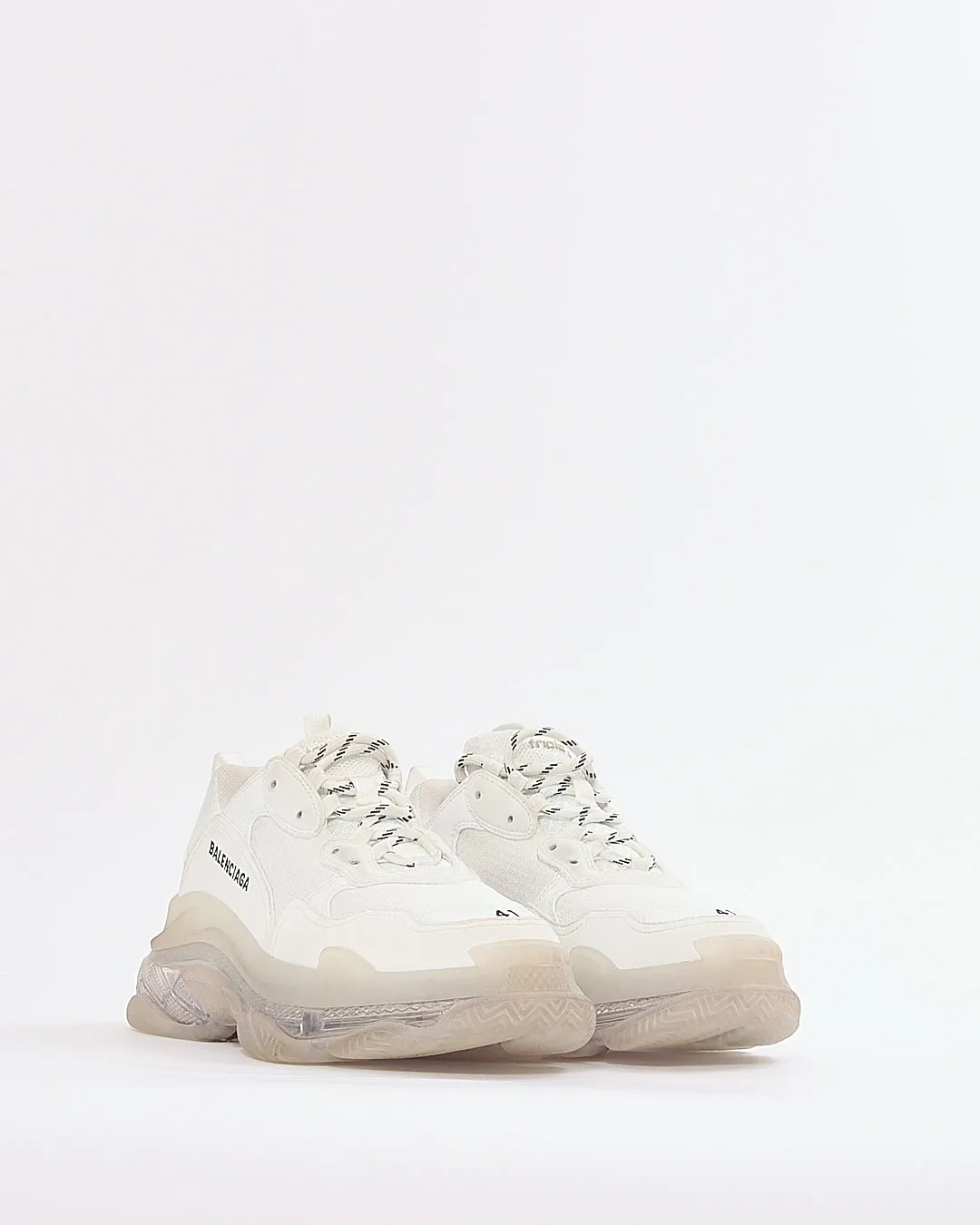 Balenciaga White Fabric/Leather Triple S Women - 41