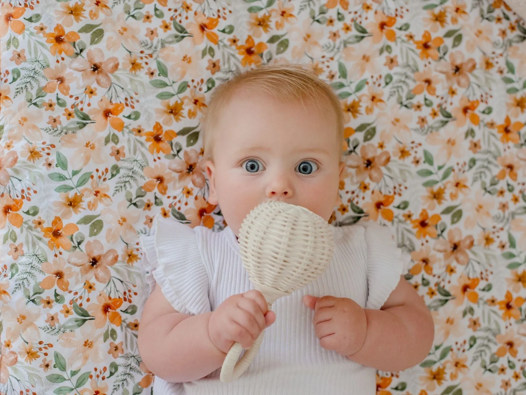 Bambella 2-in-1 Waterproof Cot Sheet & Mattress Protector | Bloom