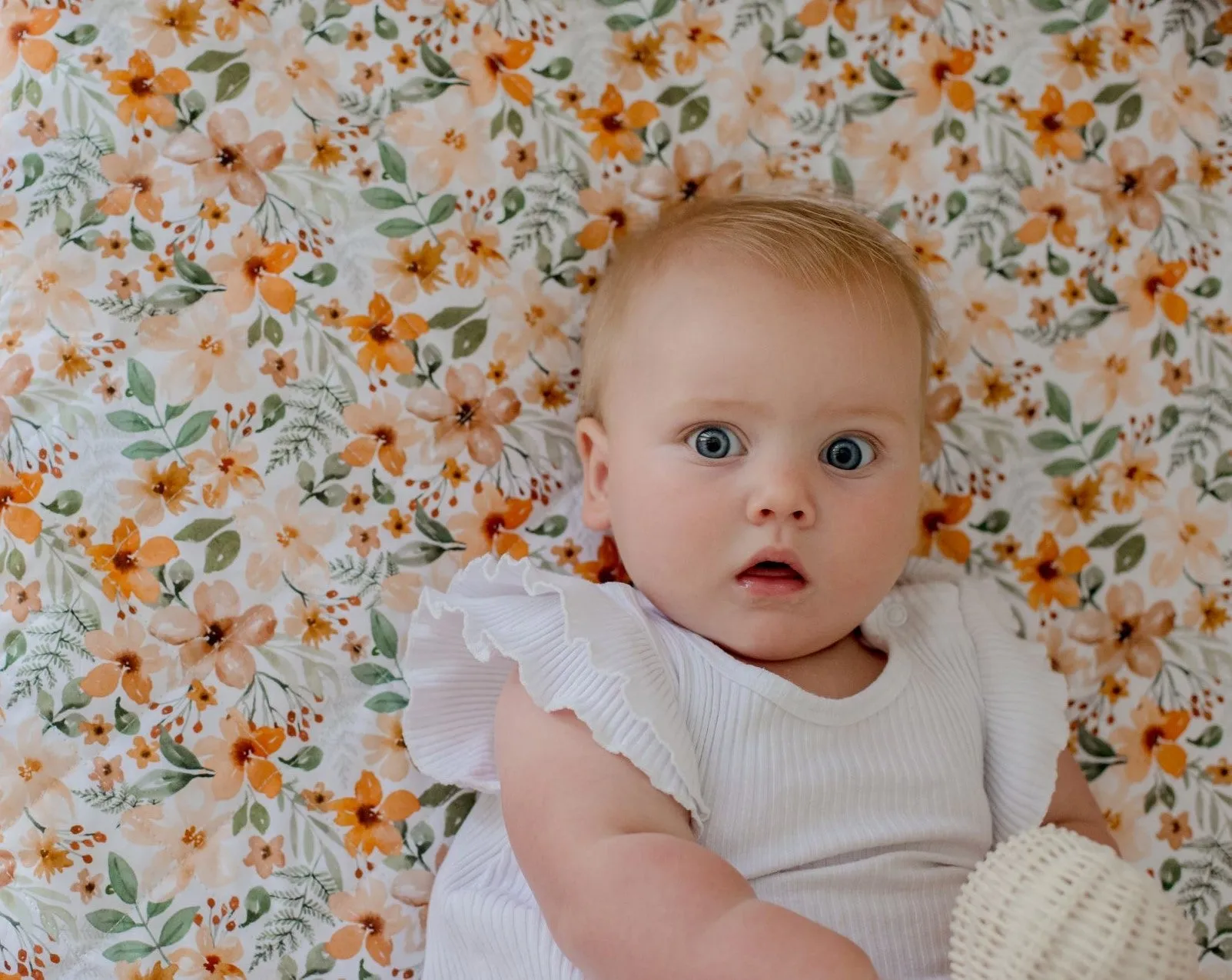 Bambella 2-in-1 Waterproof Cot Sheet & Mattress Protector | Bloom