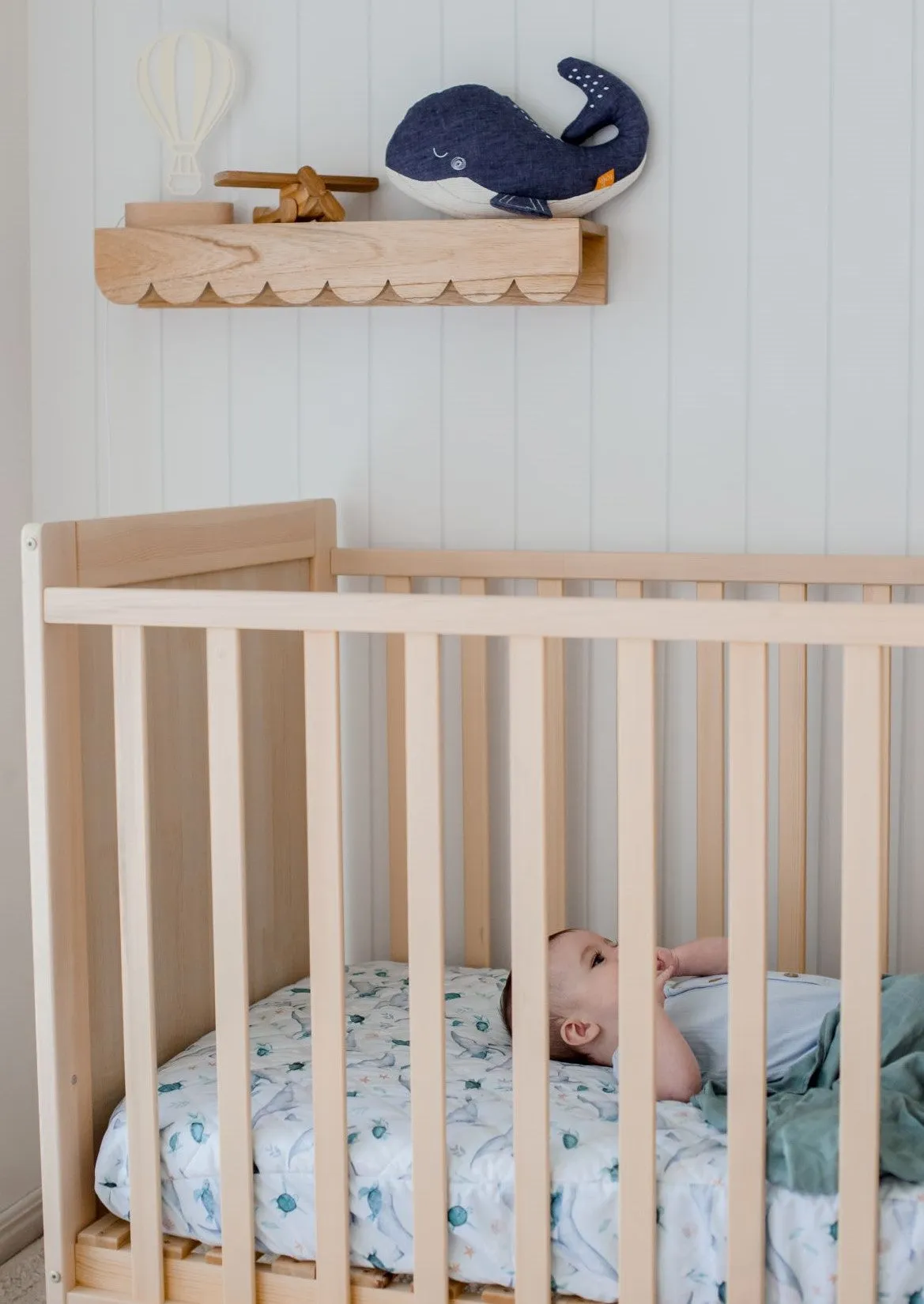 Bambella 2-in-1 Waterproof Cot Sheet & Mattress Protector | Turtle Bay