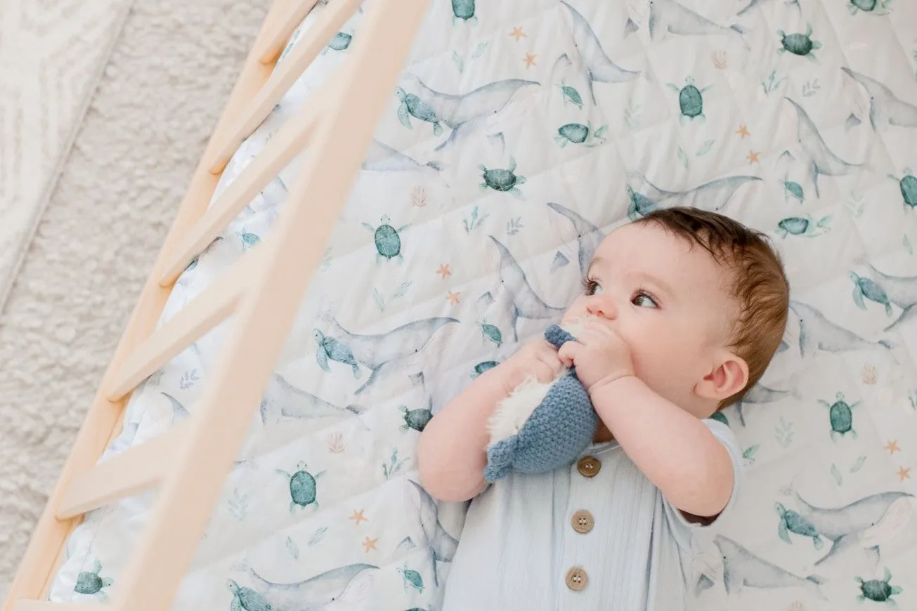 Bambella 2-in-1 Waterproof Cot Sheet & Mattress Protector | Turtle Bay