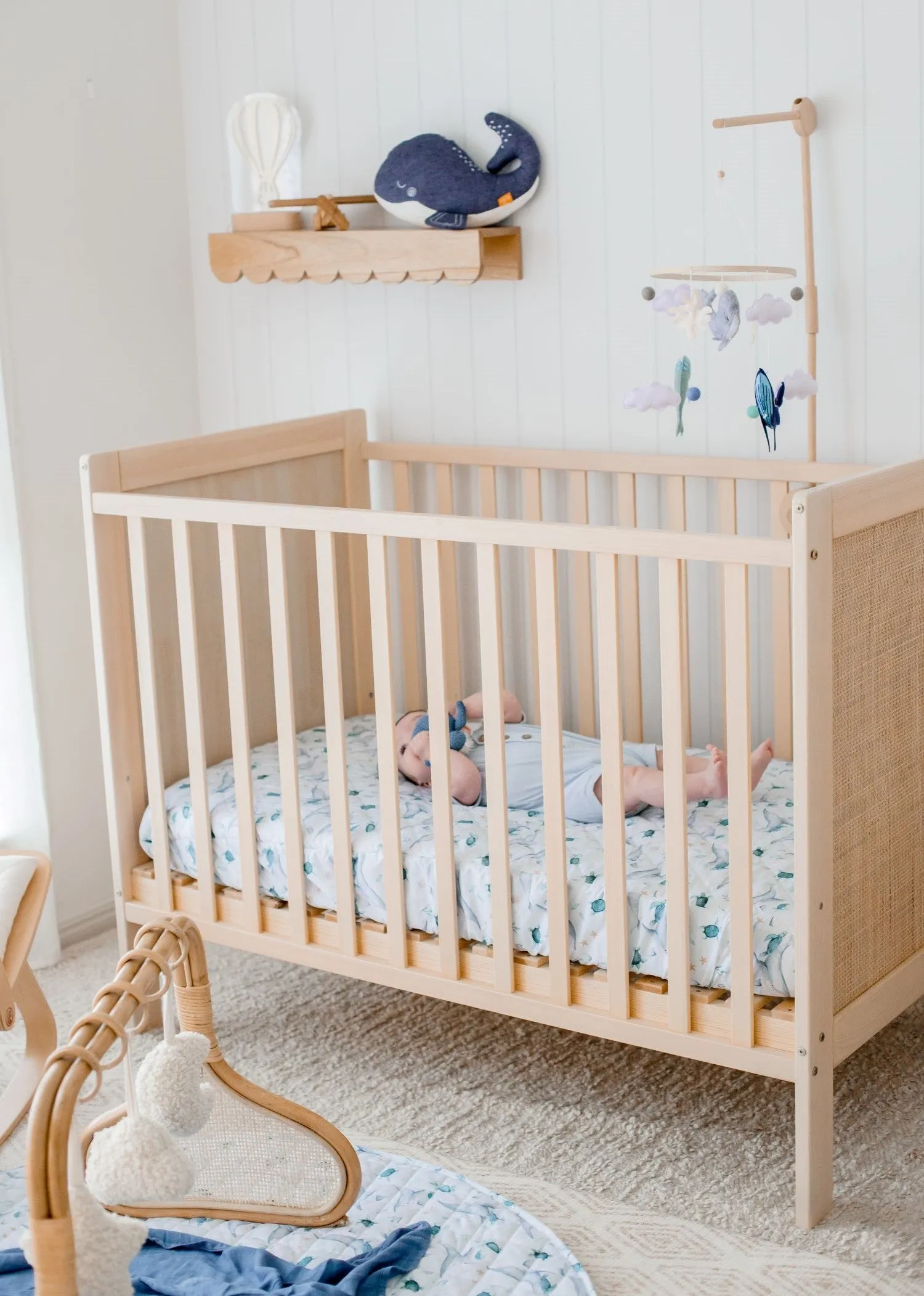 Bambella 2-in-1 Waterproof Cot Sheet & Mattress Protector | Turtle Bay