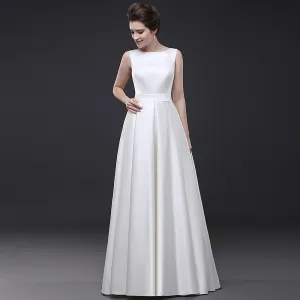 Beach Wedding Dresses Vestido Noiva Simple White A-Line Prom