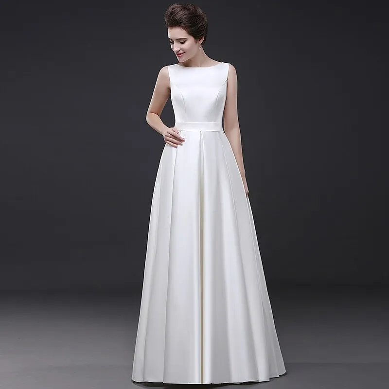 Beach Wedding Dresses Vestido Noiva Simple White A-Line Prom