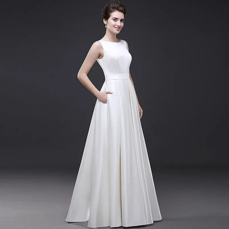 Beach Wedding Dresses Vestido Noiva Simple White A-Line Prom