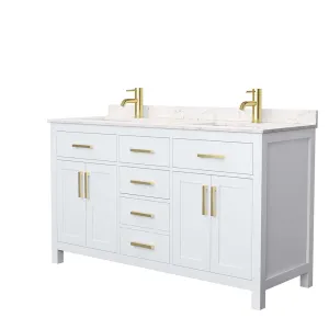 Beckett 60 Inch Double Bathroom Vanity in White