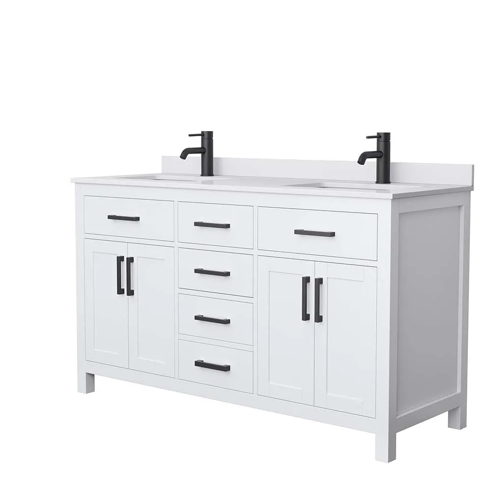 Beckett 60 Inch Double Bathroom Vanity in White