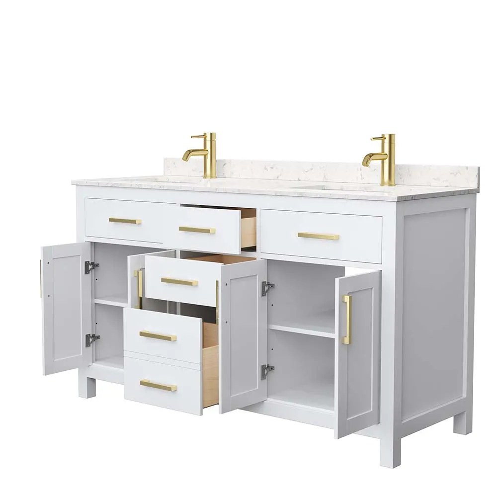 Beckett 60 Inch Double Bathroom Vanity in White