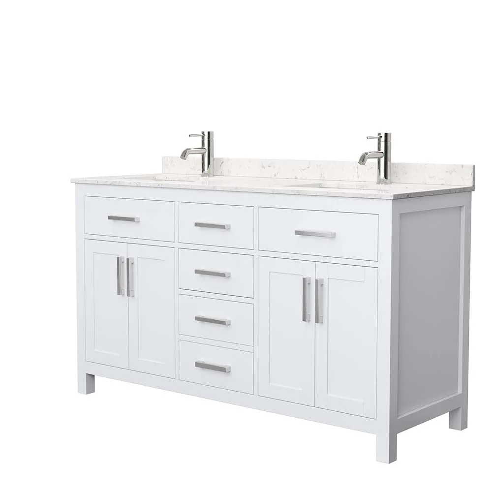 Beckett 60 Inch Double Bathroom Vanity in White