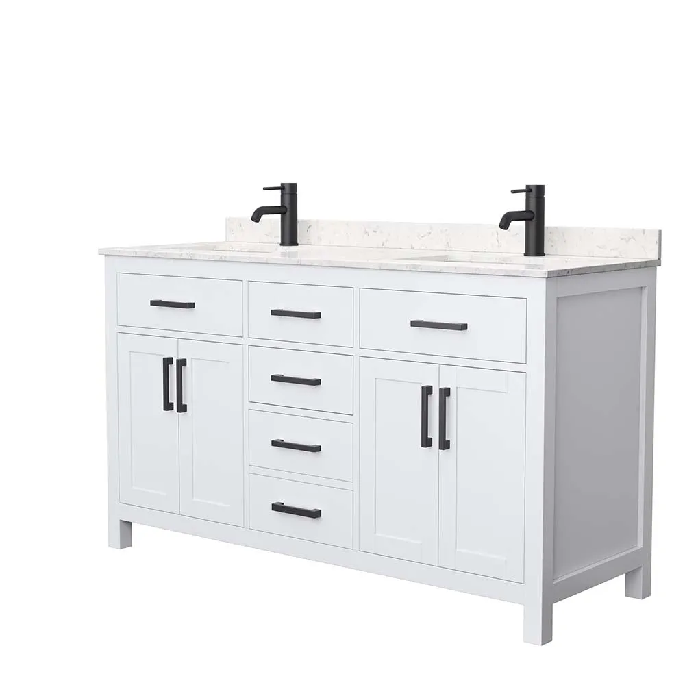 Beckett 60 Inch Double Bathroom Vanity in White