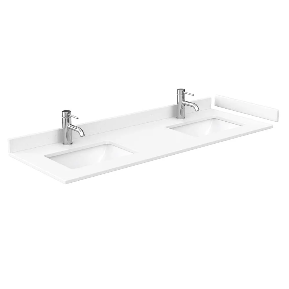 Beckett 60 Inch Double Bathroom Vanity in White