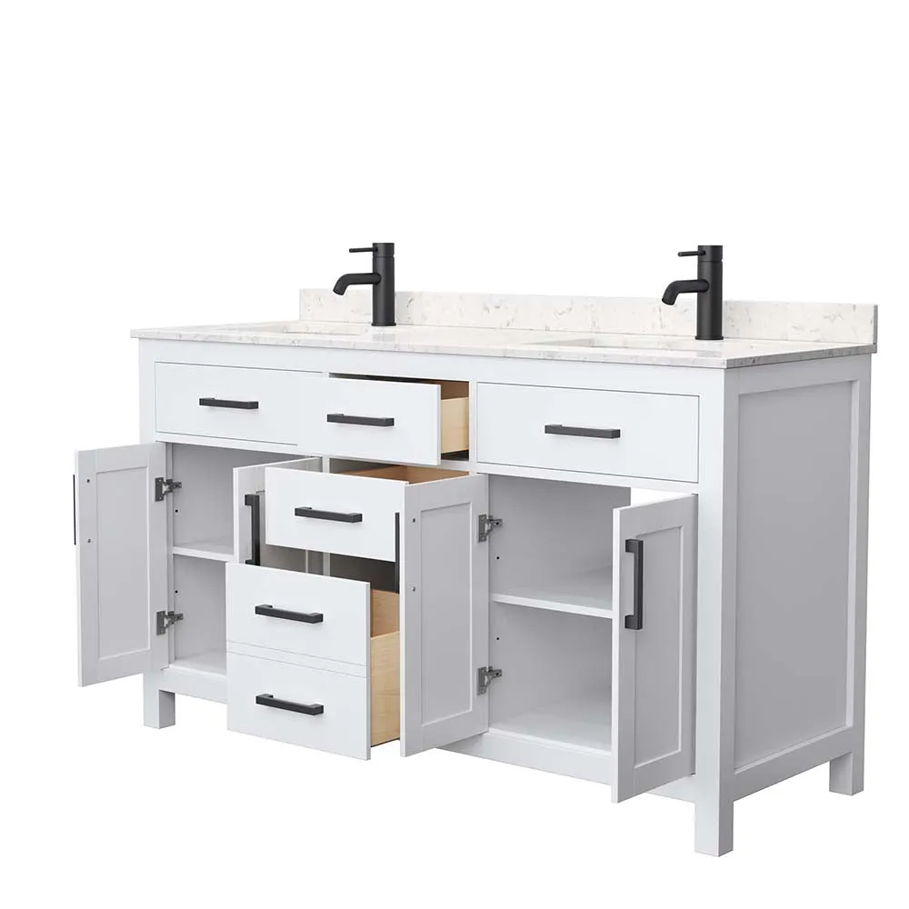 Beckett 60 Inch Double Bathroom Vanity in White
