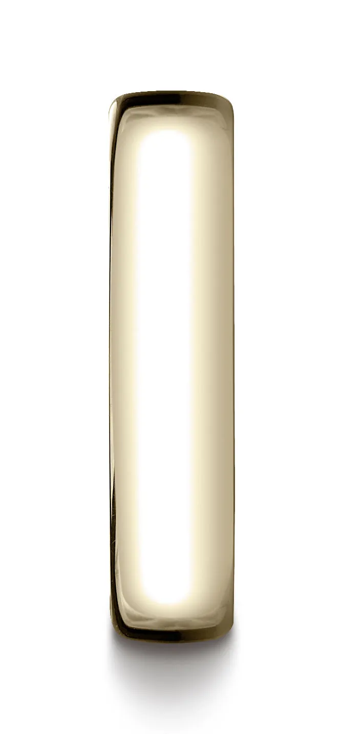 Benchmark 10K Yellow Gold 5.5mm European Comfort-Fit Wedding Band Ring (Sizes 4 - 14 )
