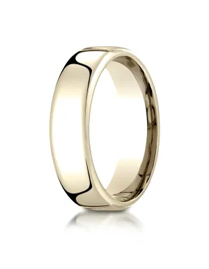 Benchmark 10K Yellow Gold 6.5mm European Comfort-Fit Wedding Band Ring (Sizes 4 - 14 )