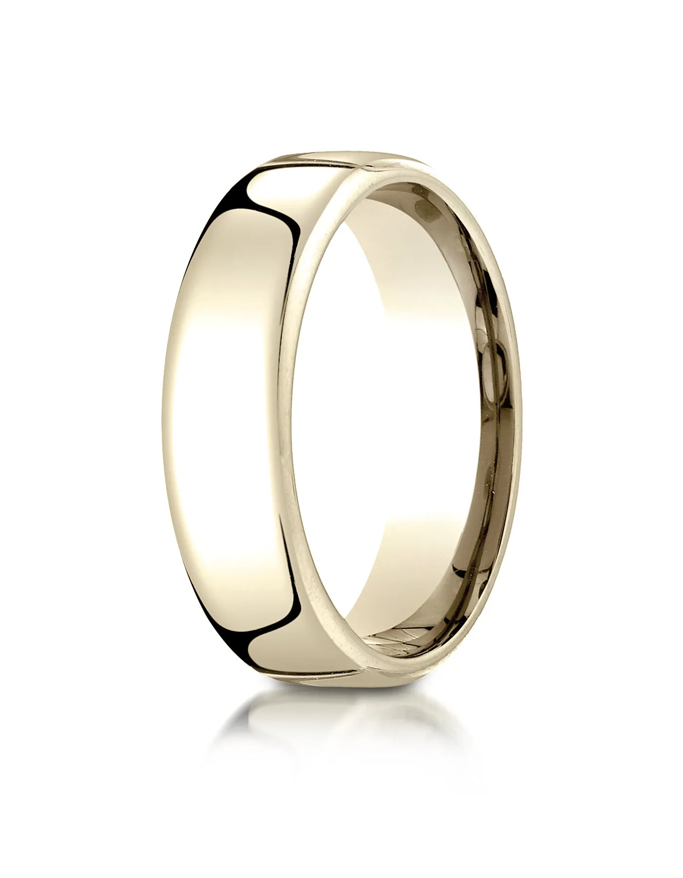 Benchmark 10K Yellow Gold 6.5mm European Comfort-Fit Wedding Band Ring (Sizes 4 - 14 )