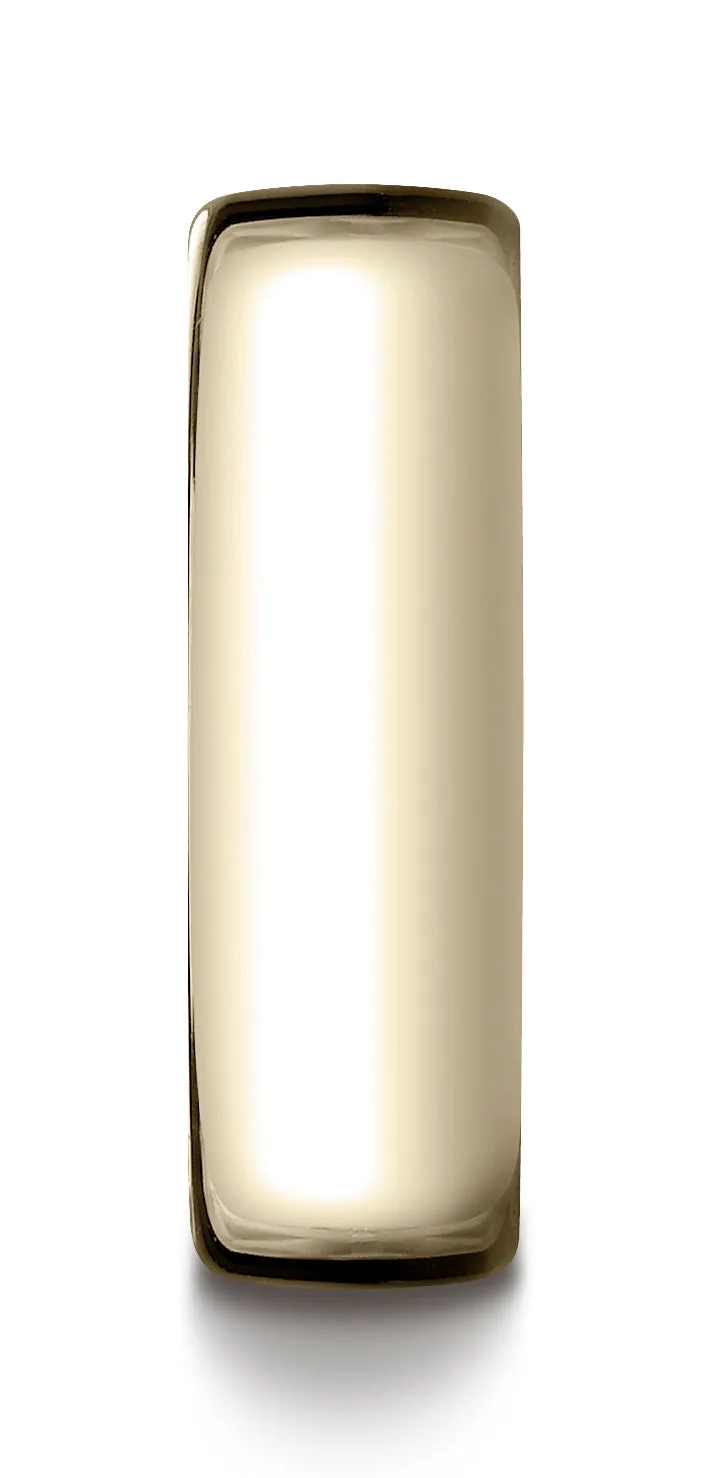 Benchmark 10K Yellow Gold 7.5mm European Comfort-Fit Wedding Band Ring (Sizes 4 - 14 )