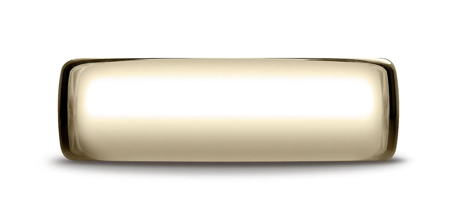 Benchmark 10K Yellow Gold 7.5mm European Comfort-Fit Wedding Band Ring (Sizes 4 - 14 )