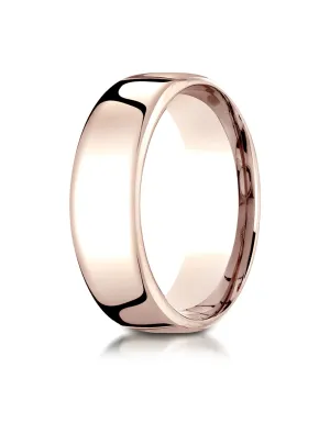 Benchmark 14K Rose Gold 7.5mm European Comfort-Fit Wedding Band Ring (Sizes 4 - 14 )