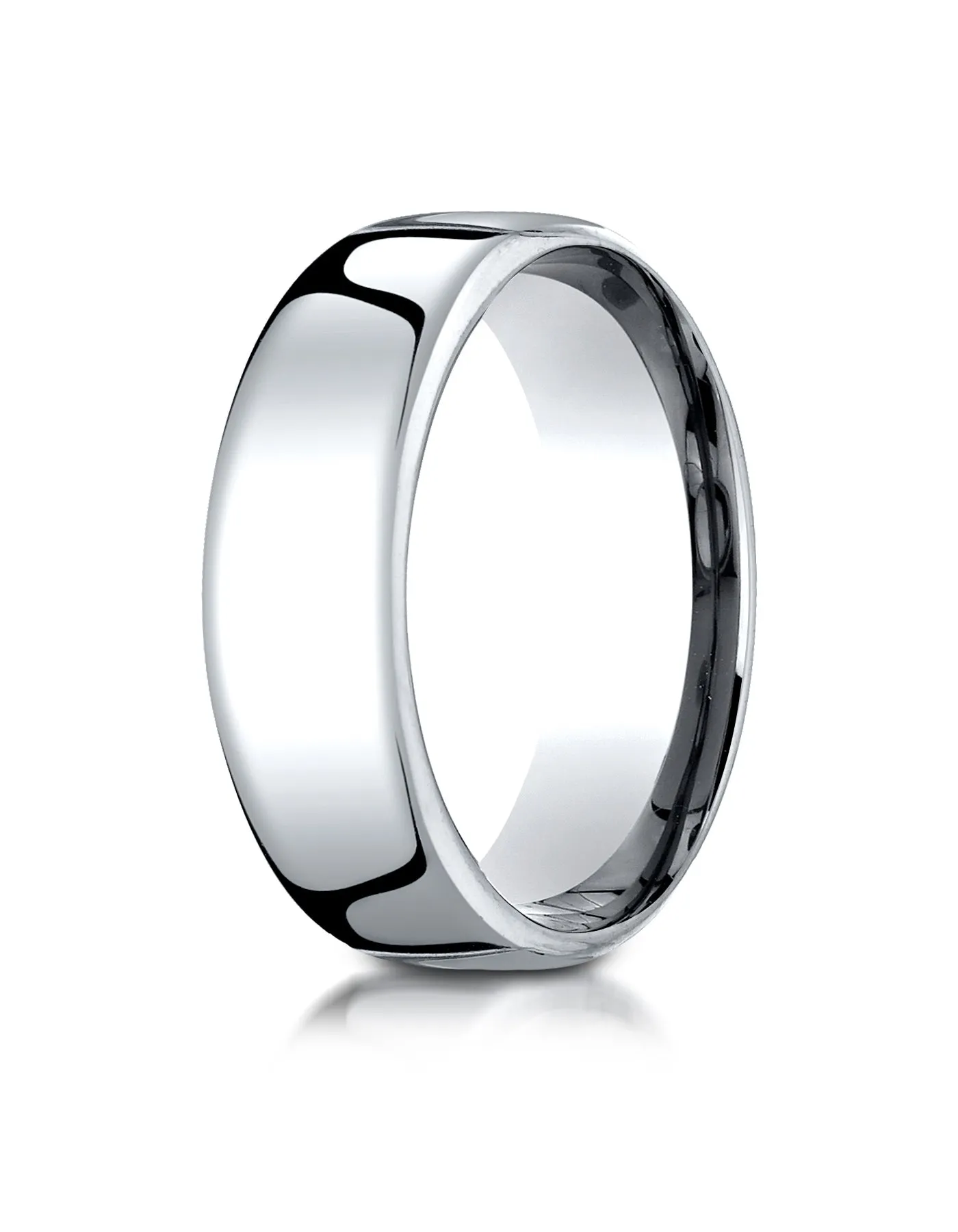 Benchmark 14K White Gold 7.5mm European Comfort-Fit Wedding Band Ring (Sizes 4 - 14 )
