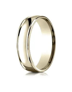 Benchmark 18K Yellow Gold 6mm Comfort-Fit High Polish Finish Round Edge Design Wedding Band Ring