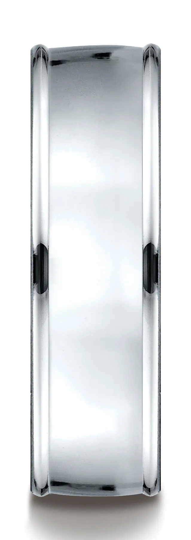 Benchmark Palladium 7mm Comfort-Fit high polish finish round edge Design band, (Sizes 4-15)