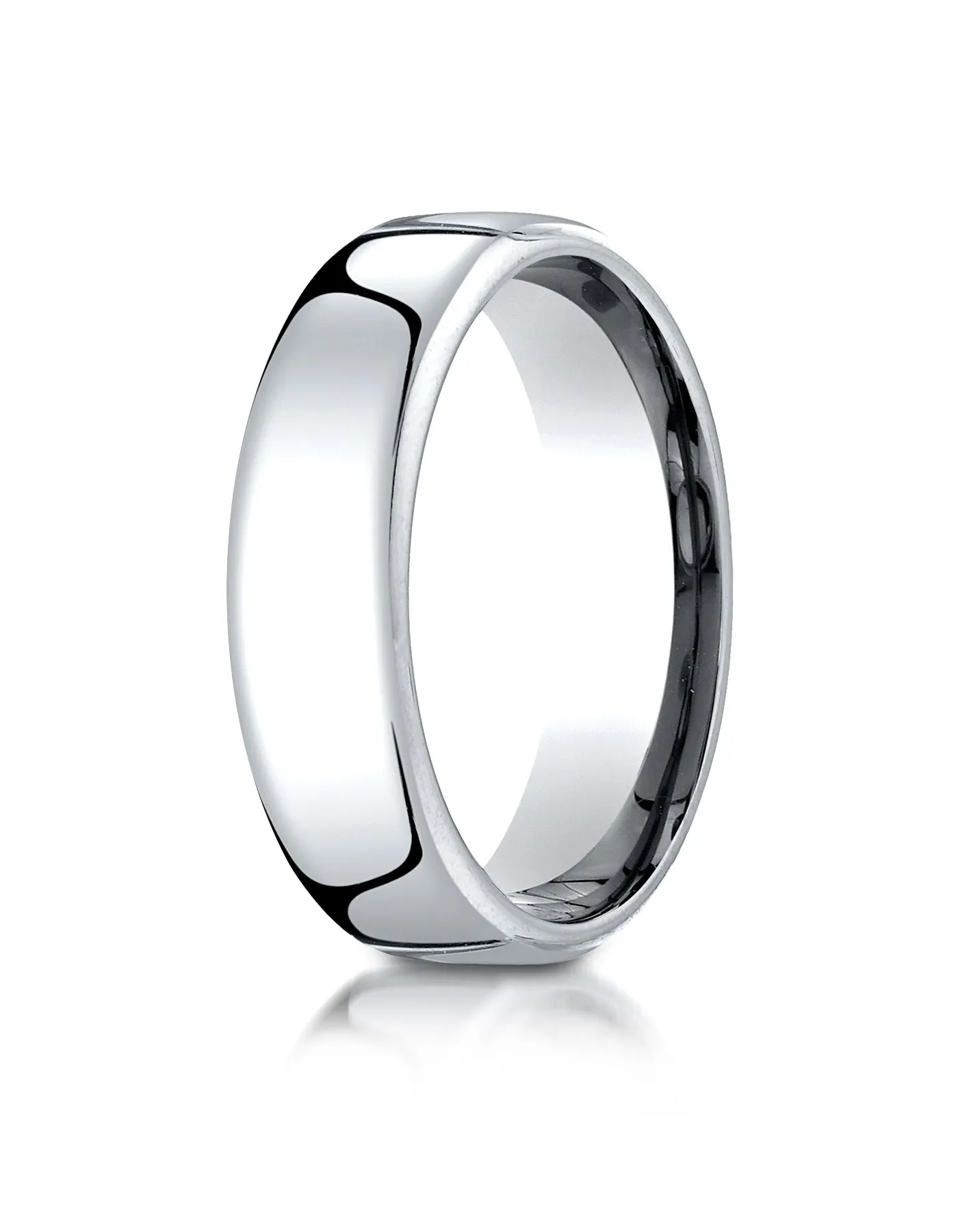 Benchmark Platinum 6.5mm European Comfort-Fit Wedding Band Ring (Sizes 4 - 14 )