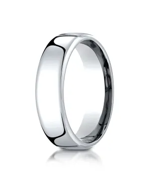 Benchmark Platinum 6.5mm European Comfort-Fit Wedding Band Ring (Sizes 4 - 14 )