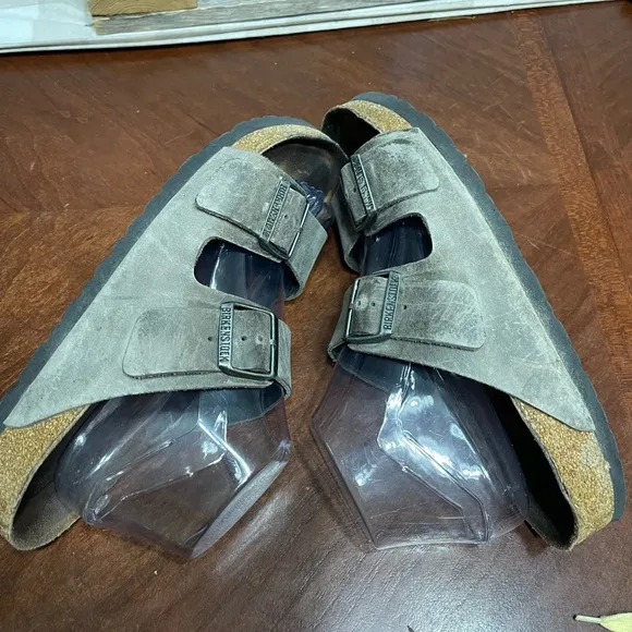 Birkenstock Arizona Soft Footbed  Sandals Brown Distressed Unisex Slides Buckle