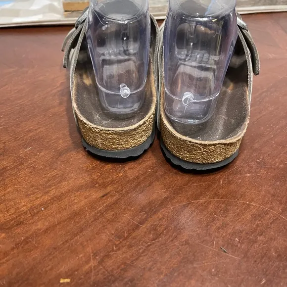 Birkenstock Arizona Soft Footbed  Sandals Brown Distressed Unisex Slides Buckle