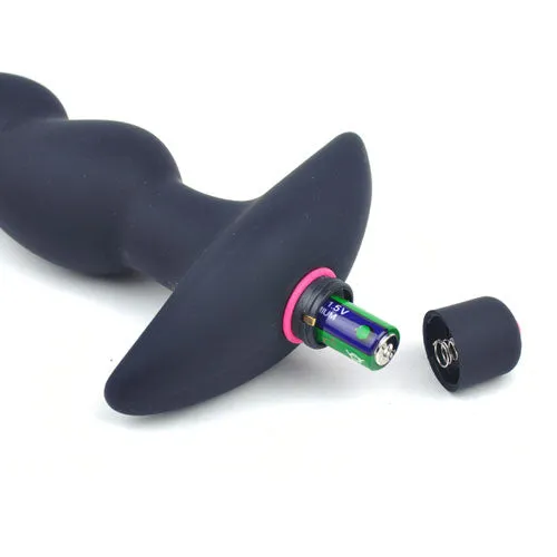 Black Silicone Beaded G-Spot Vibrator