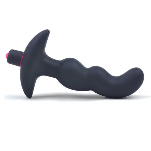 Black Silicone Beaded G-Spot Vibrator
