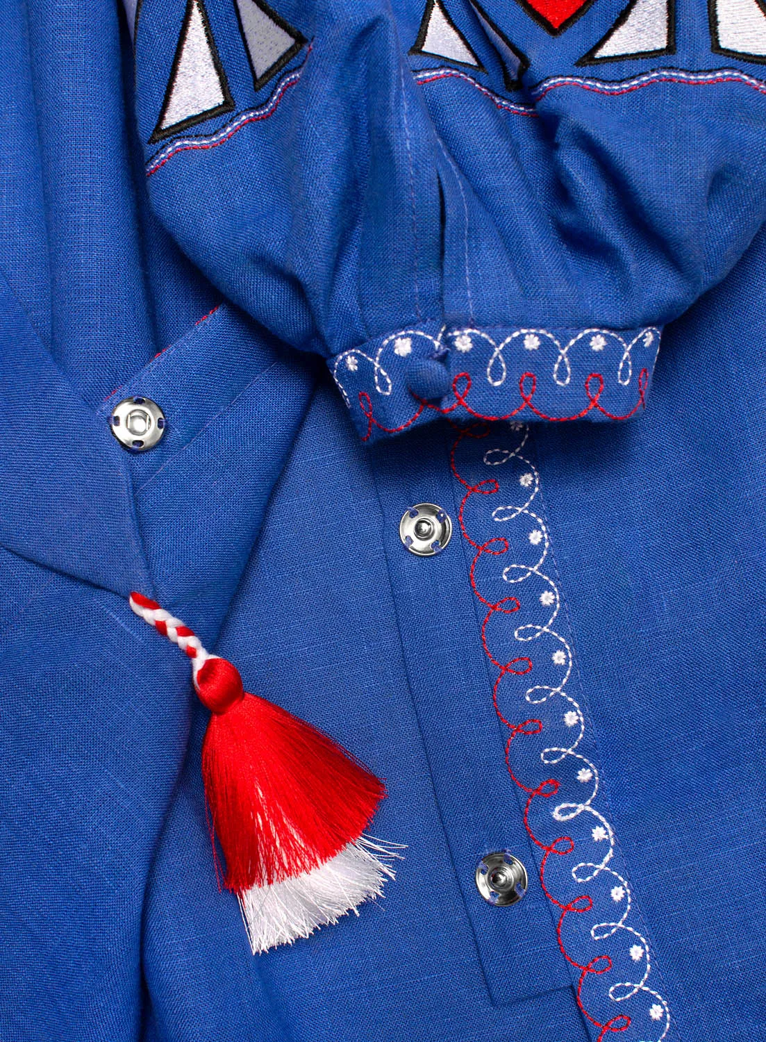 Blue Boho style Kaftan with embroidery