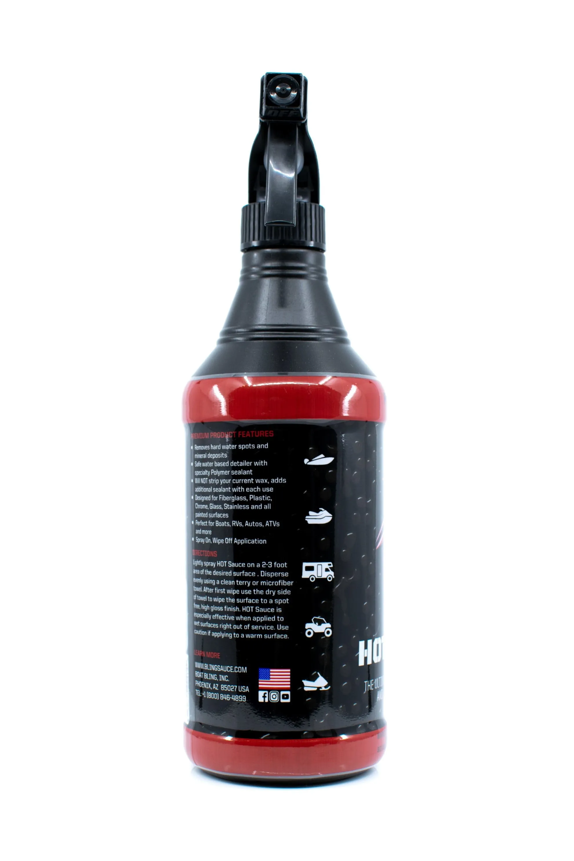 Boat Bling Hot Sauce Water Spot Remover And Boat Cleaner Detailer, 20 Oz