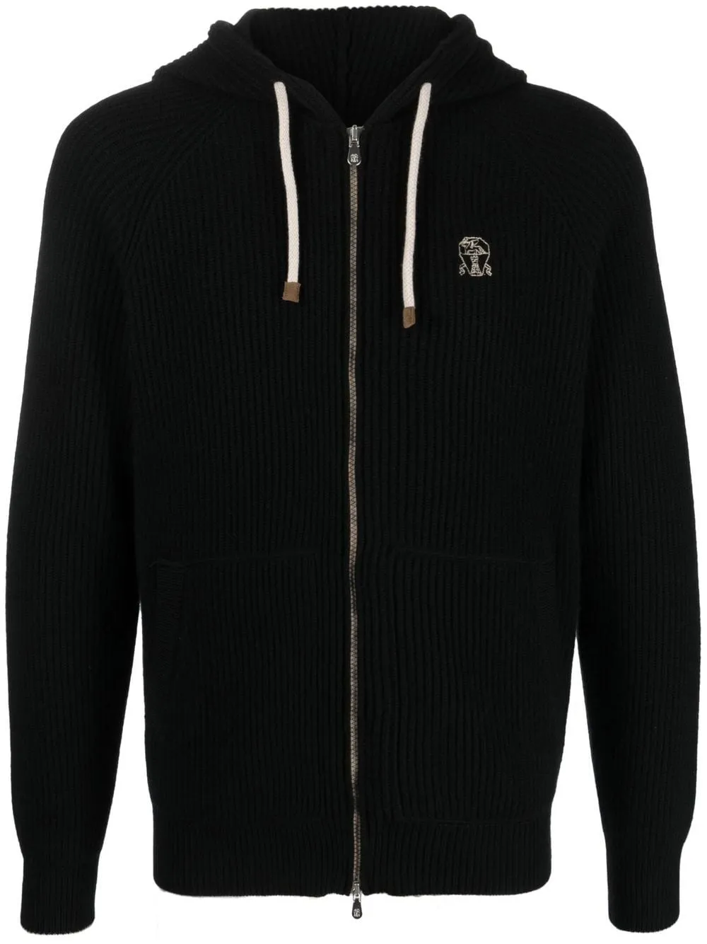 Brunello Cucinelli zipped ribbed cashmere hoodie