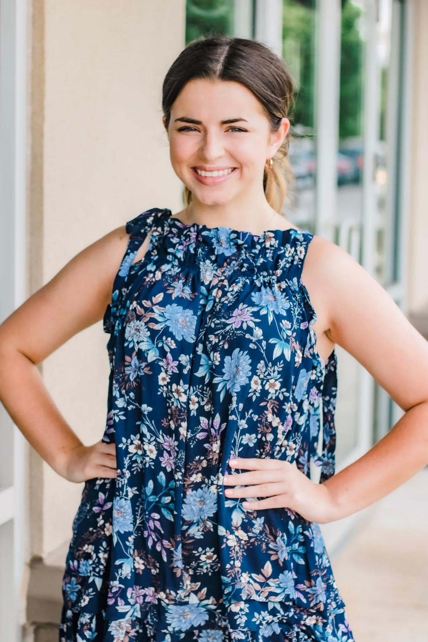Catch a Break Navy Floral Dress