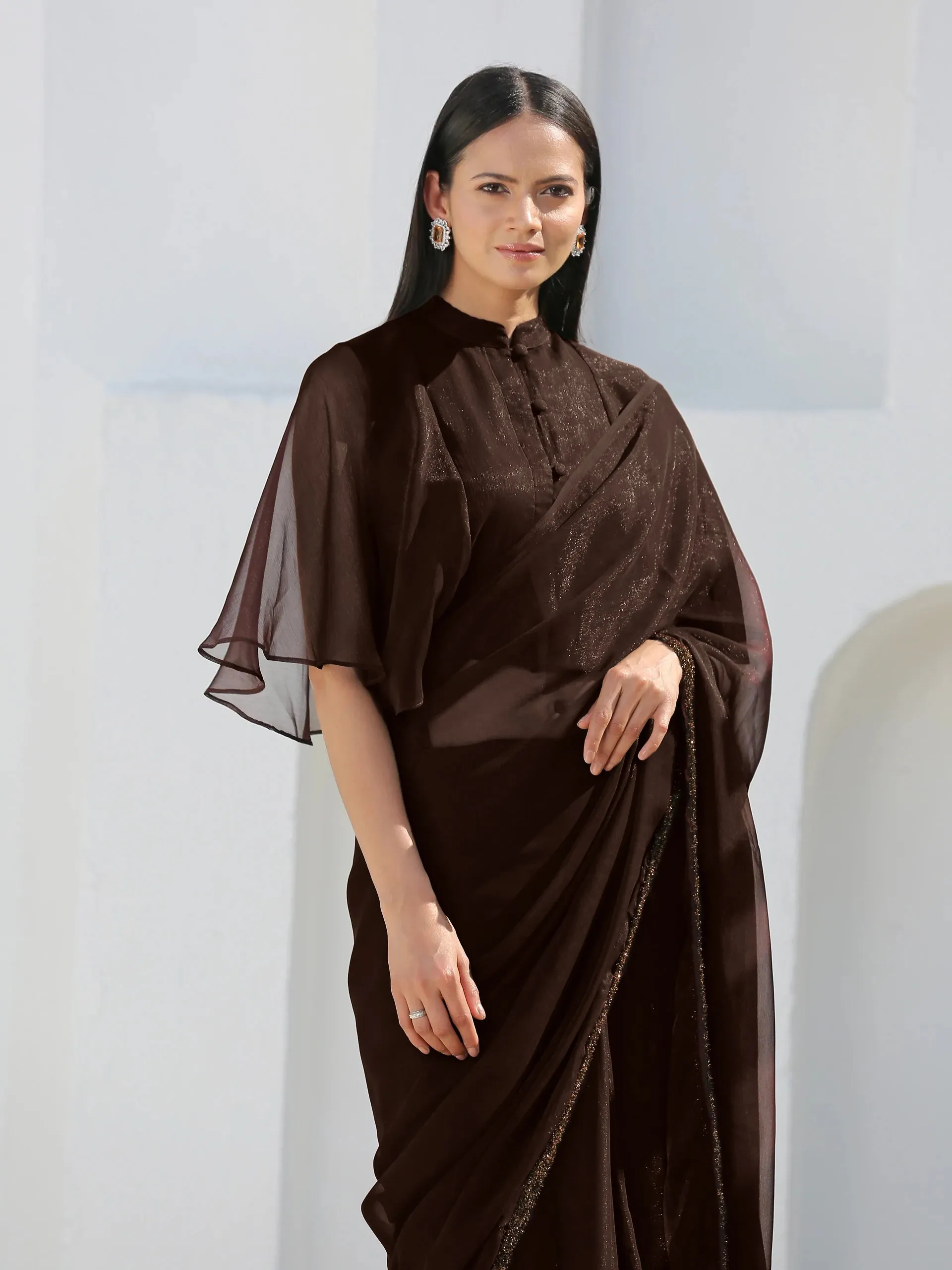 Chocolate Shimmer Saree
