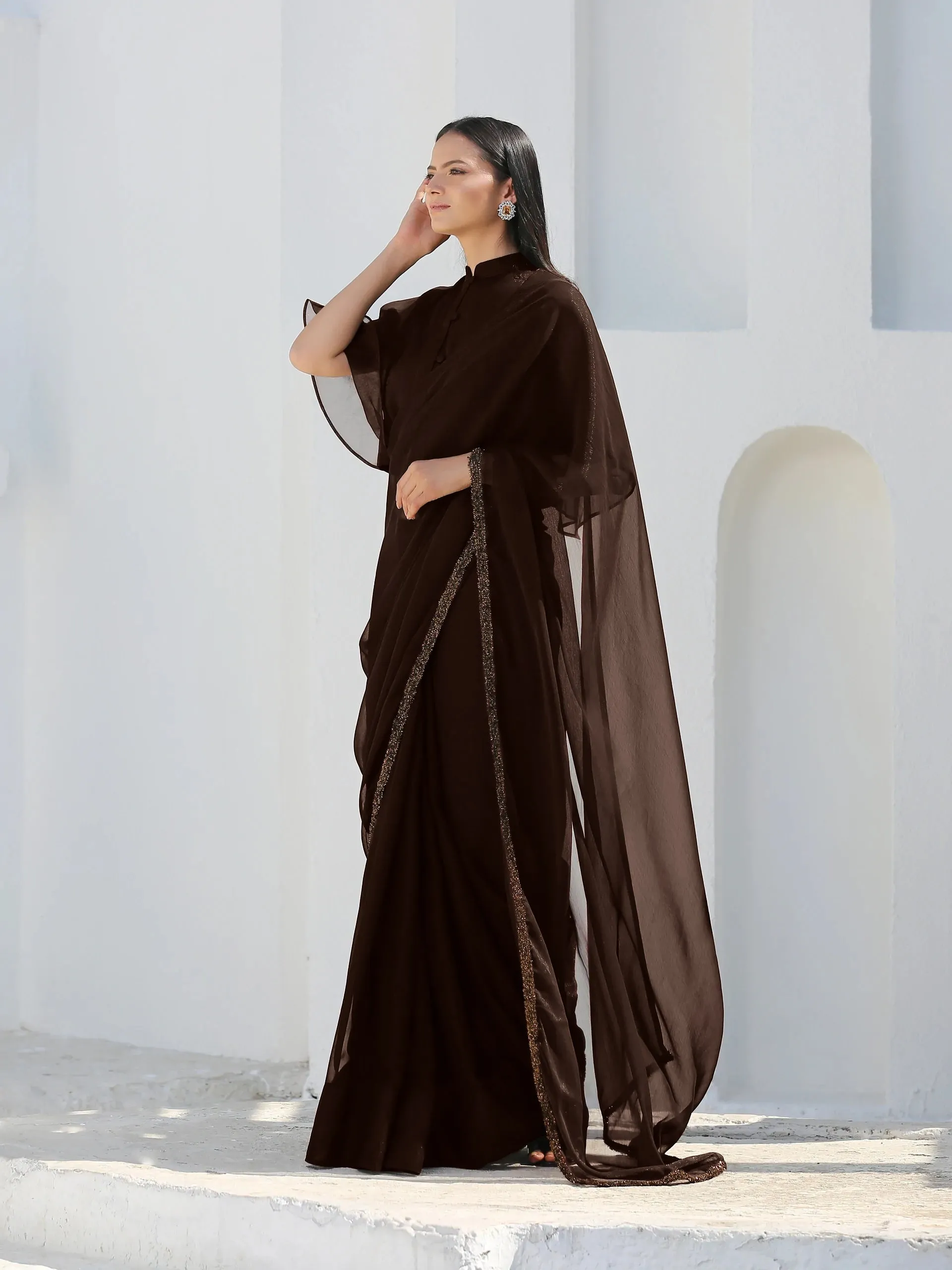 Chocolate Shimmer Saree