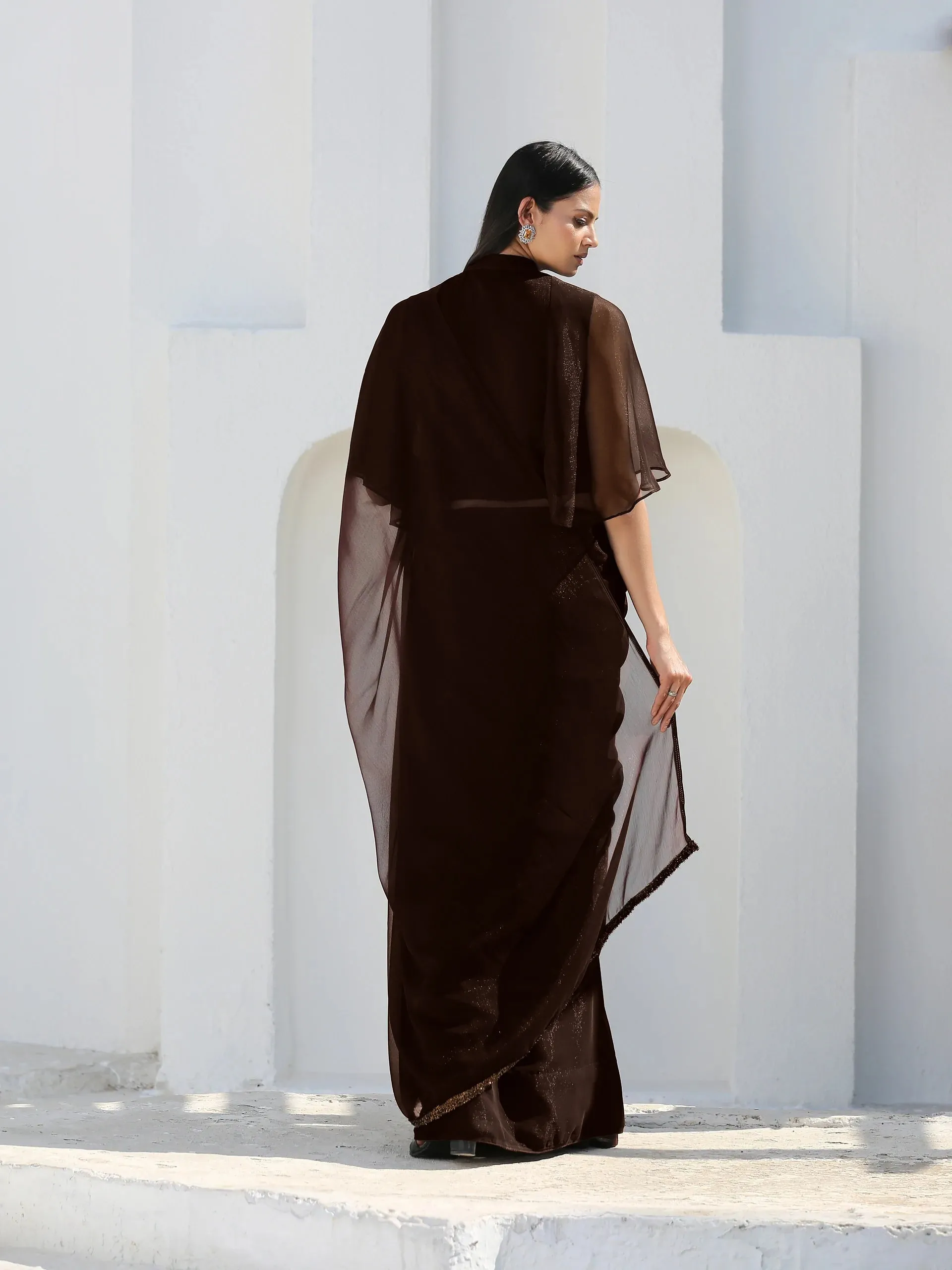 Chocolate Shimmer Saree
