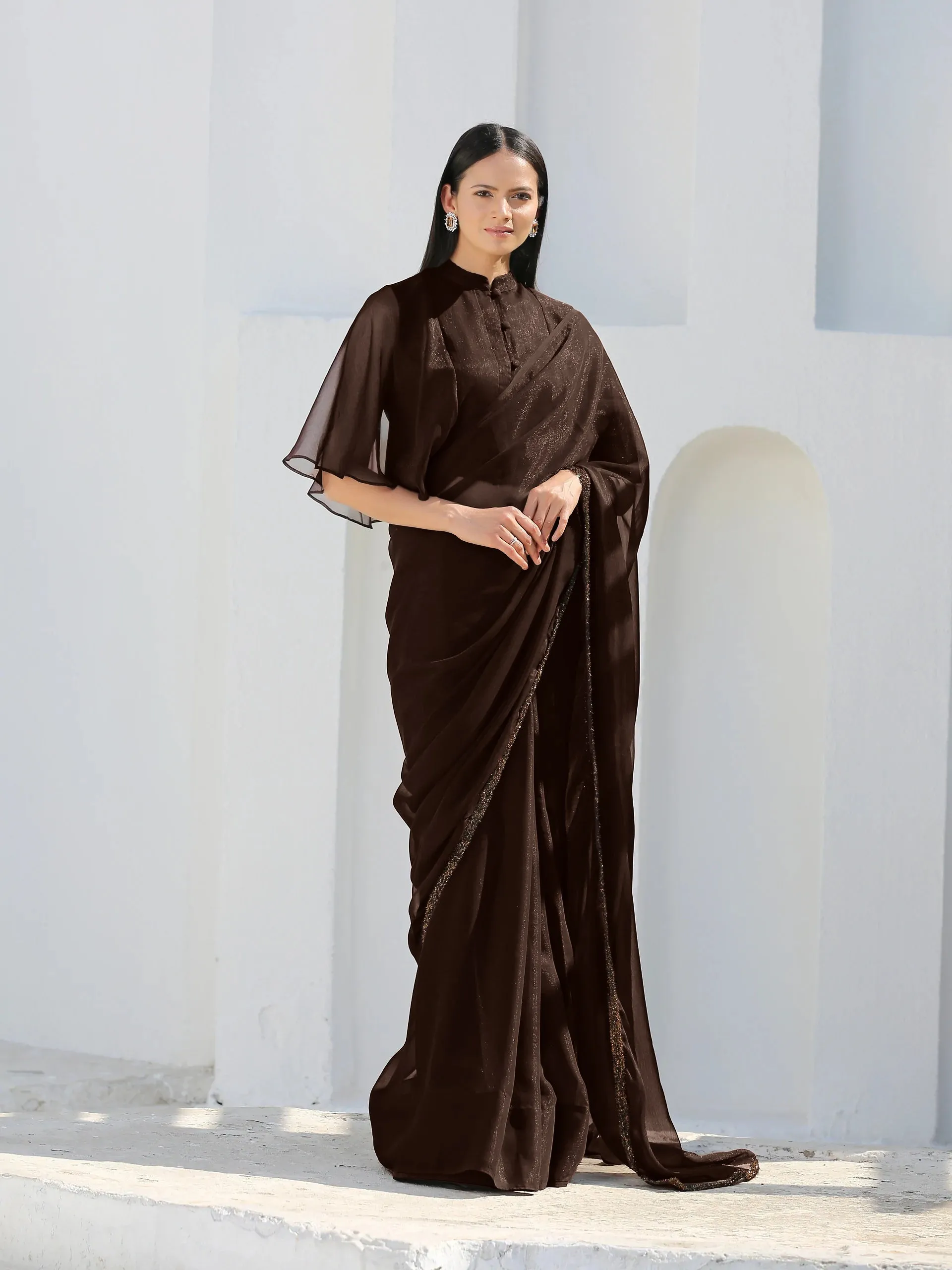 Chocolate Shimmer Saree