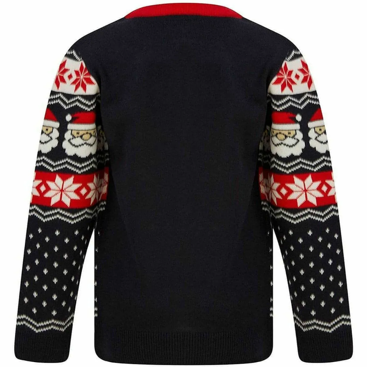 Christmas Santa Head Fairisle Junior Christmas Jumper - Ink