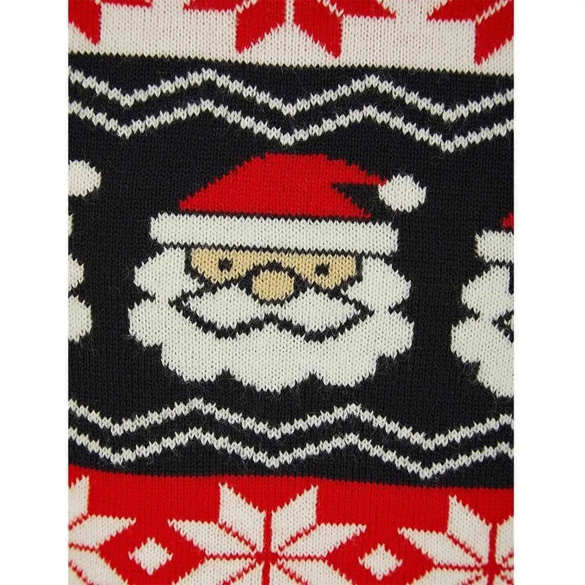 Christmas Santa Head Fairisle Junior Christmas Jumper - Red