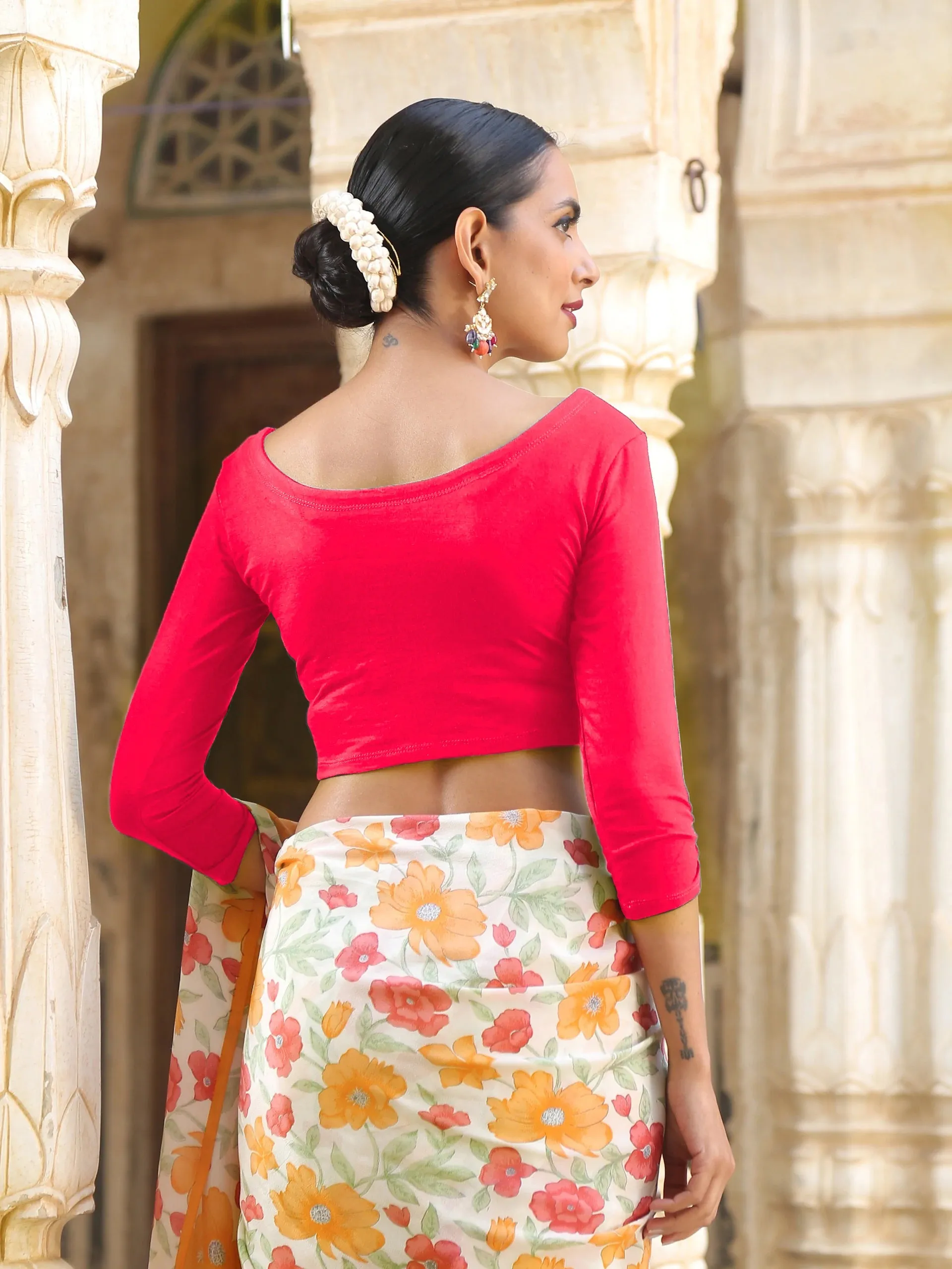 Coral Pink Stretchy Blouse